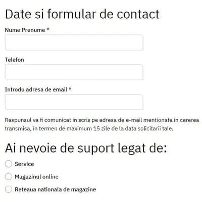 formular de contact Altex